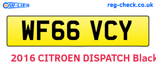 WF66VCY are the vehicle registration plates.