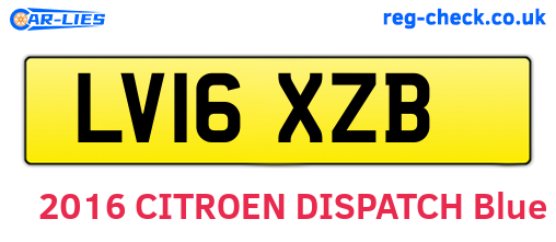 LV16XZB are the vehicle registration plates.