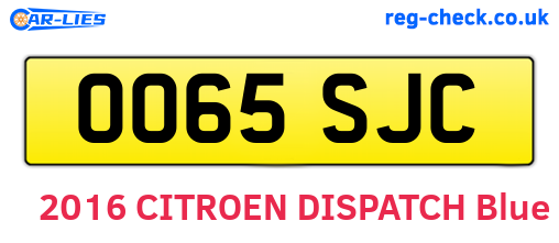OO65SJC are the vehicle registration plates.