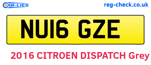 NU16GZE are the vehicle registration plates.