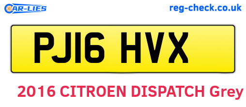 PJ16HVX are the vehicle registration plates.