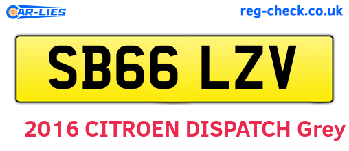 SB66LZV are the vehicle registration plates.