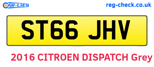 ST66JHV are the vehicle registration plates.