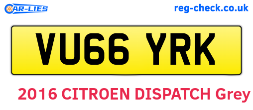 VU66YRK are the vehicle registration plates.