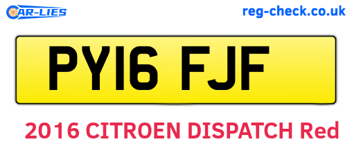 PY16FJF are the vehicle registration plates.