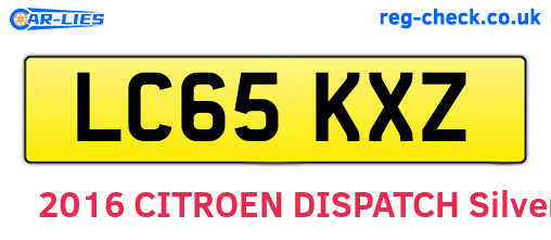 LC65KXZ are the vehicle registration plates.