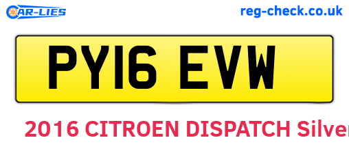 PY16EVW are the vehicle registration plates.