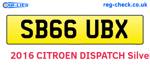 SB66UBX are the vehicle registration plates.