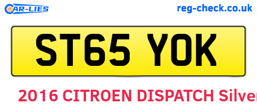 ST65YOK are the vehicle registration plates.