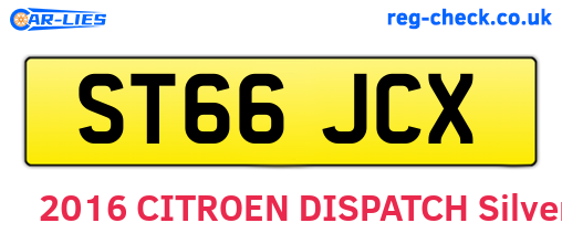 ST66JCX are the vehicle registration plates.