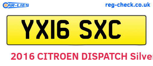 YX16SXC are the vehicle registration plates.