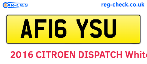 AF16YSU are the vehicle registration plates.