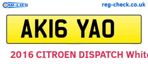 AK16YAO are the vehicle registration plates.