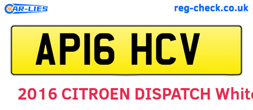 AP16HCV are the vehicle registration plates.