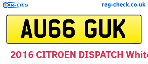 AU66GUK are the vehicle registration plates.