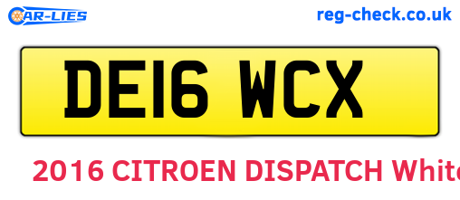 DE16WCX are the vehicle registration plates.