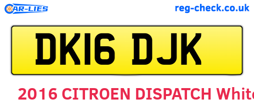 DK16DJK are the vehicle registration plates.