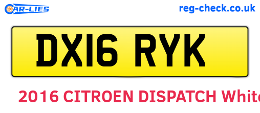 DX16RYK are the vehicle registration plates.