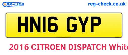 HN16GYP are the vehicle registration plates.