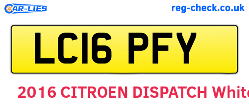 LC16PFY are the vehicle registration plates.