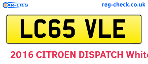 LC65VLE are the vehicle registration plates.