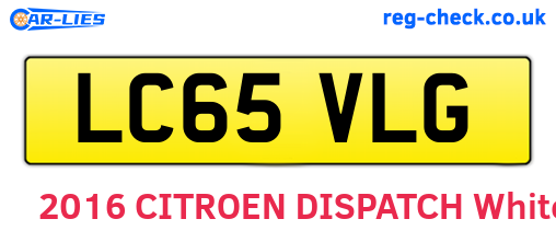 LC65VLG are the vehicle registration plates.