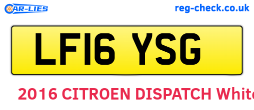 LF16YSG are the vehicle registration plates.