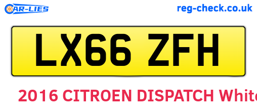 LX66ZFH are the vehicle registration plates.