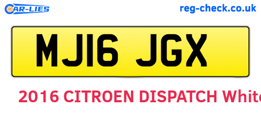 MJ16JGX are the vehicle registration plates.