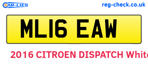 ML16EAW are the vehicle registration plates.