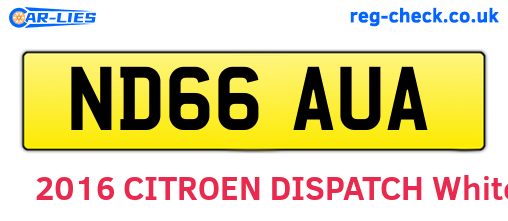 ND66AUA are the vehicle registration plates.