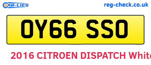 OY66SSO are the vehicle registration plates.