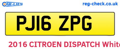 PJ16ZPG are the vehicle registration plates.