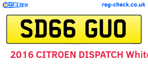 SD66GUO are the vehicle registration plates.