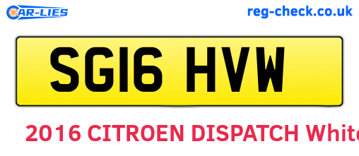 SG16HVW are the vehicle registration plates.