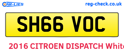 SH66VOC are the vehicle registration plates.