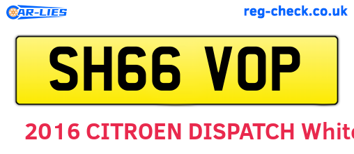 SH66VOP are the vehicle registration plates.