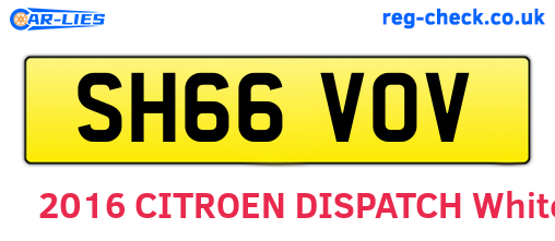 SH66VOV are the vehicle registration plates.