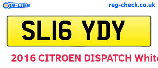 SL16YDY are the vehicle registration plates.