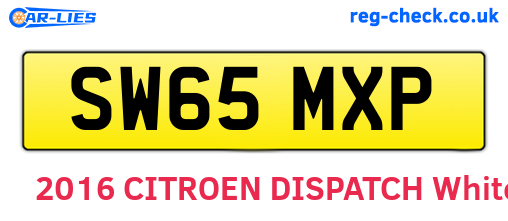 SW65MXP are the vehicle registration plates.