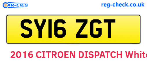 SY16ZGT are the vehicle registration plates.