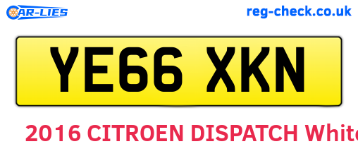 YE66XKN are the vehicle registration plates.