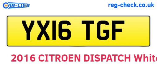 YX16TGF are the vehicle registration plates.