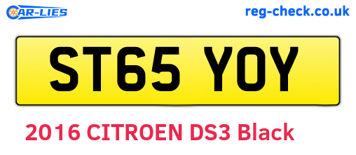 ST65YOY are the vehicle registration plates.