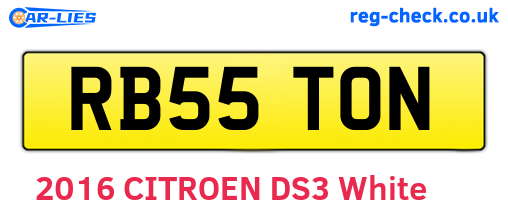 RB55TON are the vehicle registration plates.