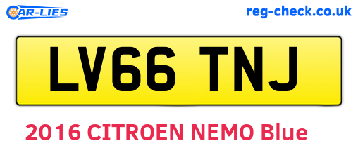 LV66TNJ are the vehicle registration plates.