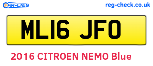 ML16JFO are the vehicle registration plates.