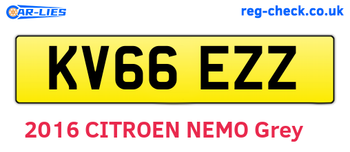 KV66EZZ are the vehicle registration plates.