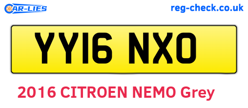 YY16NXO are the vehicle registration plates.