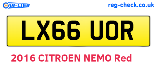 LX66UOR are the vehicle registration plates.